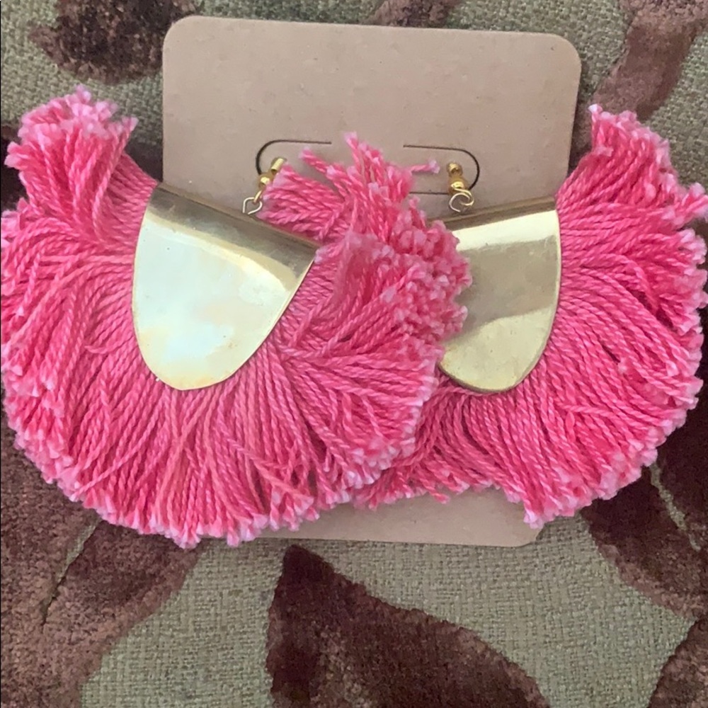 Pink Tassel Earrings